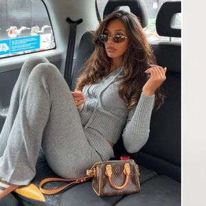Fashion Nova Lana Sweater Pant Set - Heather Grey